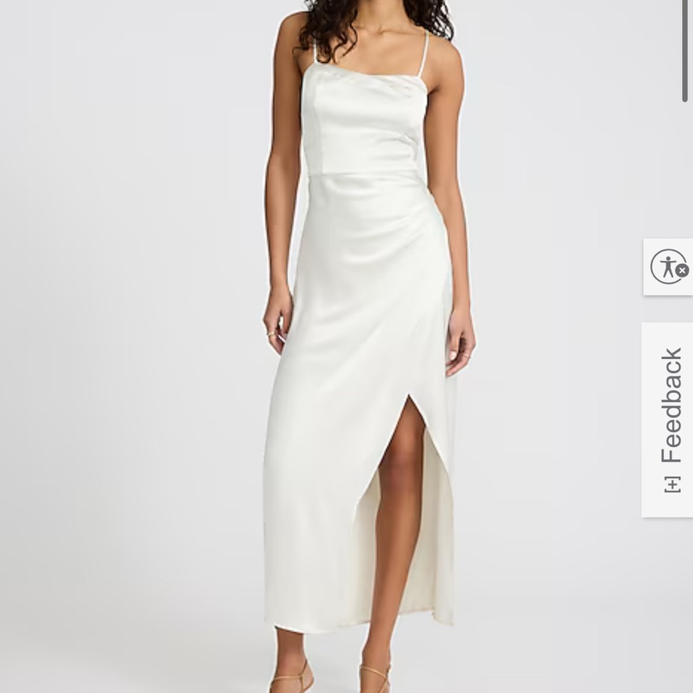 Express Ivory Maxi Dress with Slit